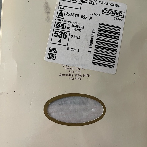 VINTAGE NIP VICTORIA’S SECRET  1992 white stockings medium - Picture 4 of 4